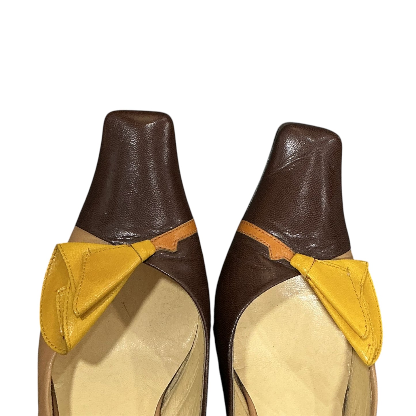 MIU MIU YELLOW ROSE KITTEN HEELS