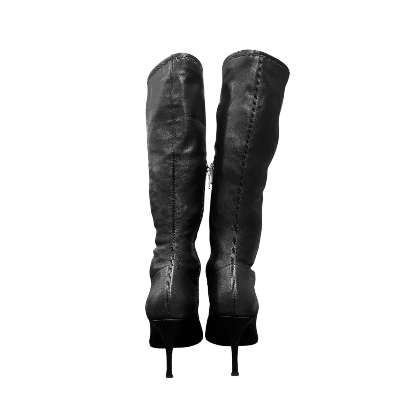 DIESEL POINTED BLACK LEATHER BOOTS