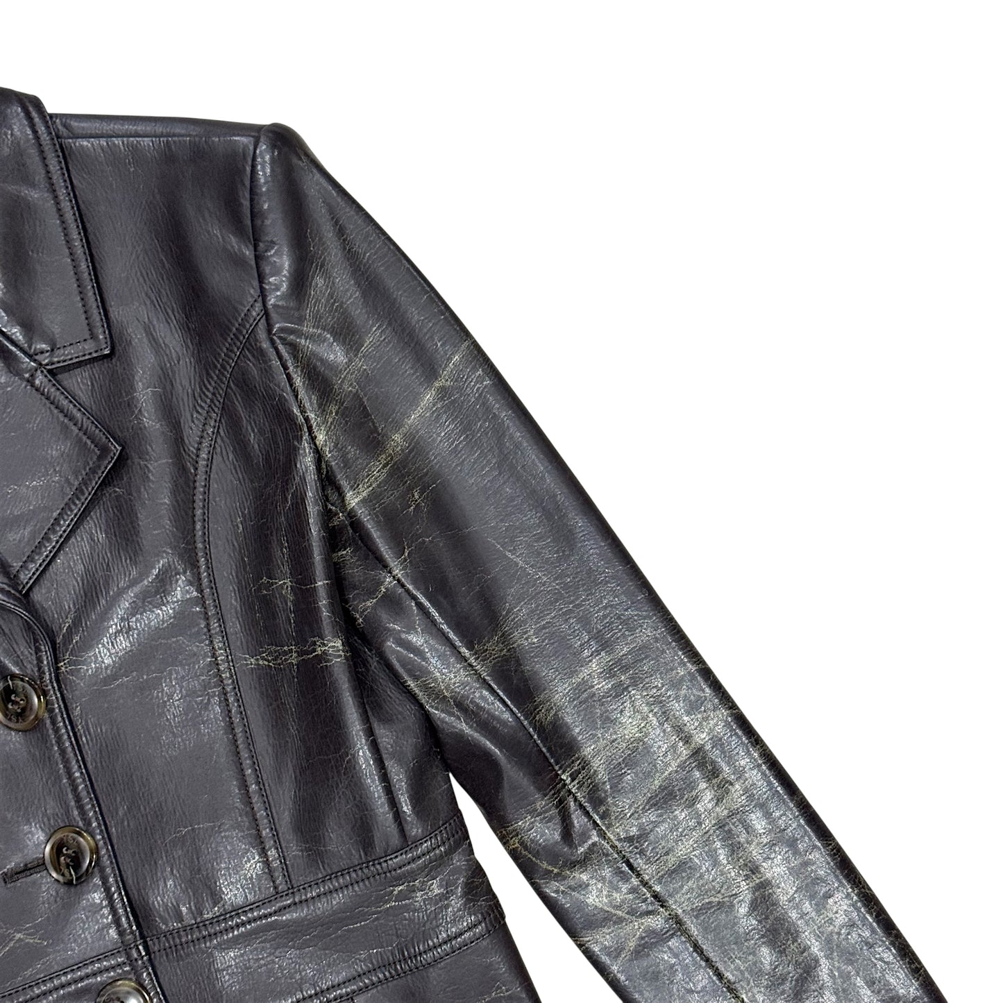 YVES SAINT LAURENT BROWN LEATHER JACKET
