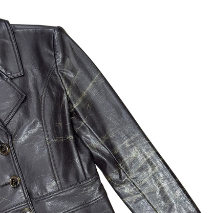 YVES SAINT LAURENT BROWN LEATHER JACKET