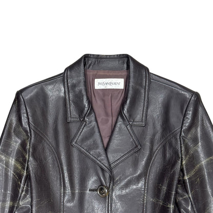 YVES SAINT LAURENT BROWN LEATHER JACKET