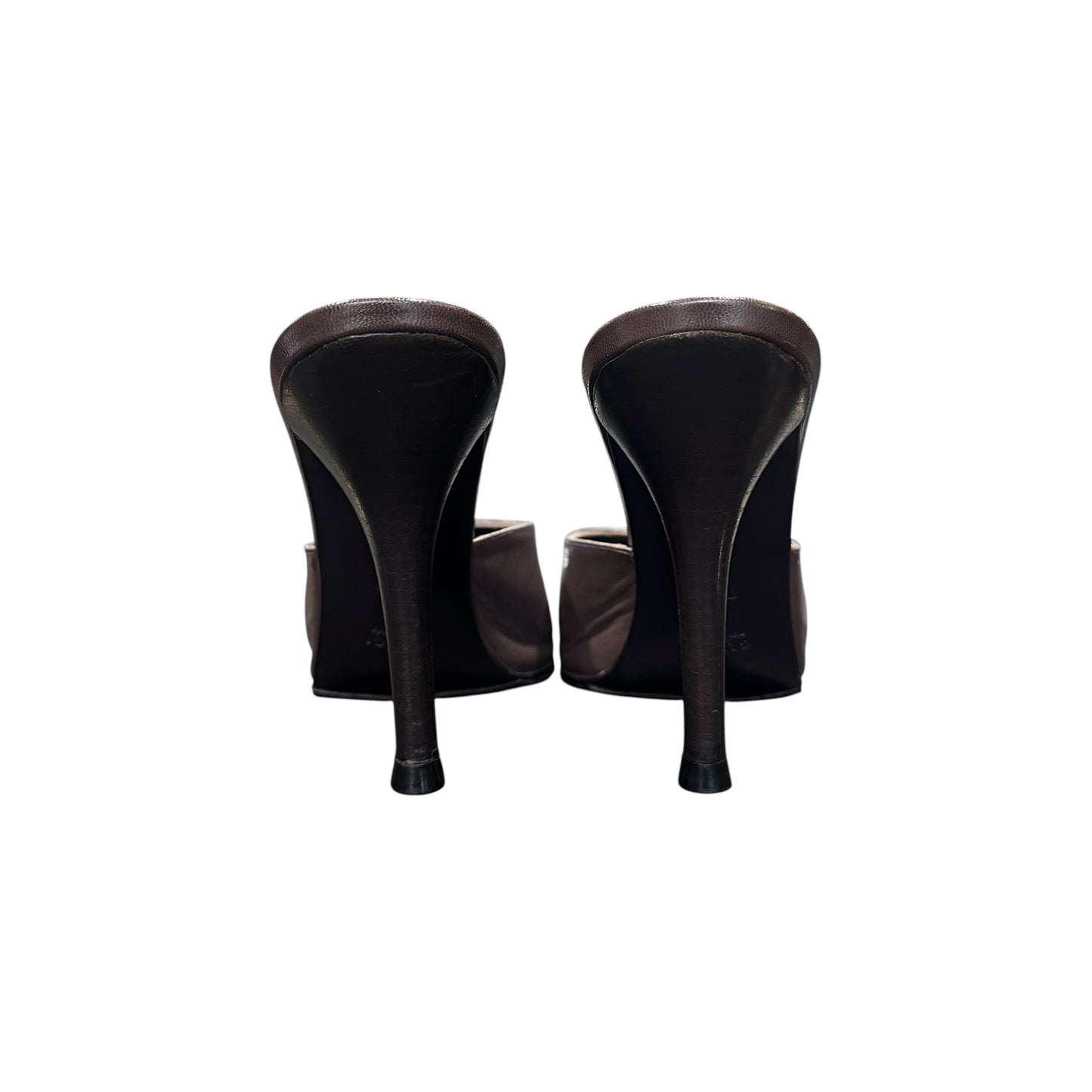 GUCCI BROWN OPEN TOES HEELS