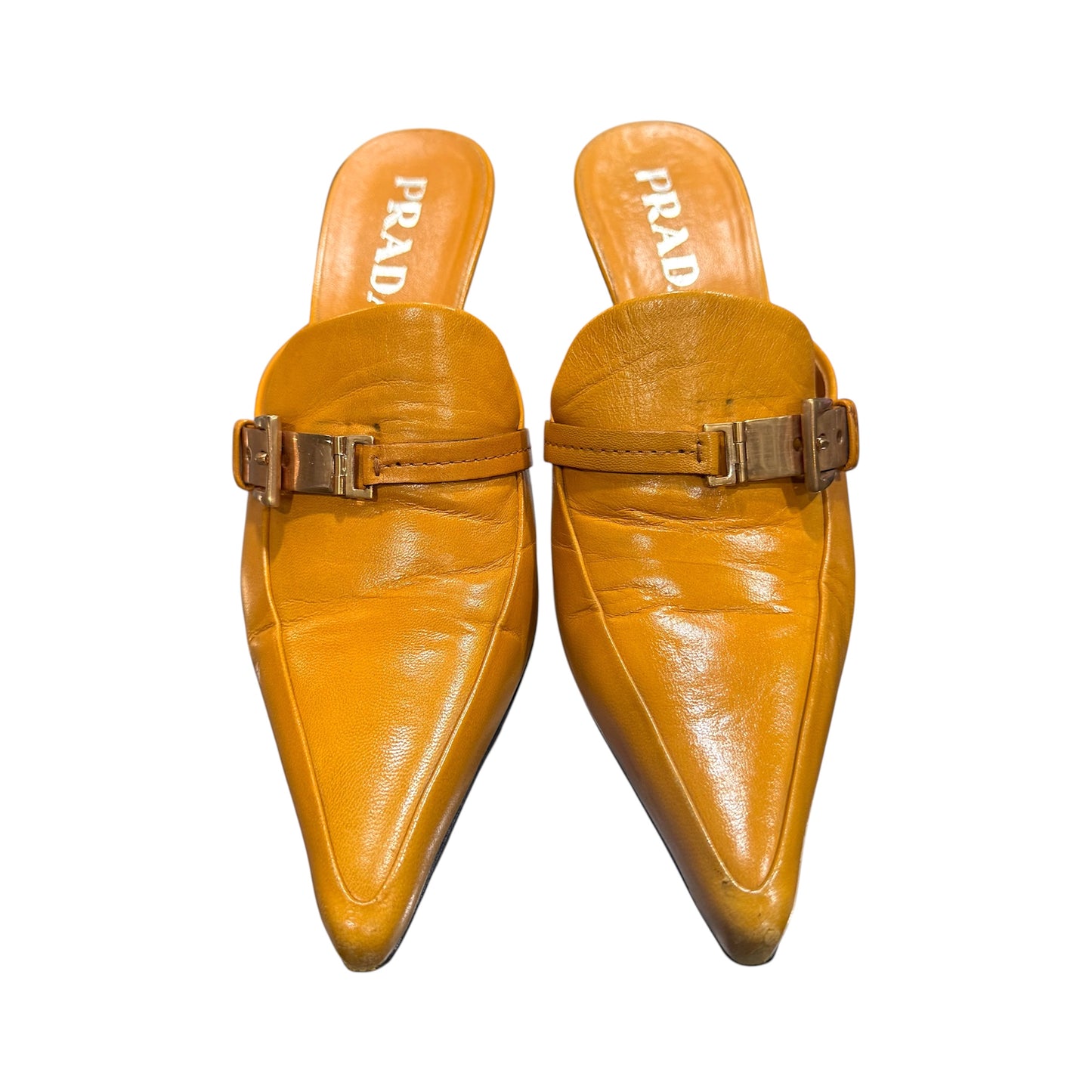 PRADA YELLOW LOAFERS MULES