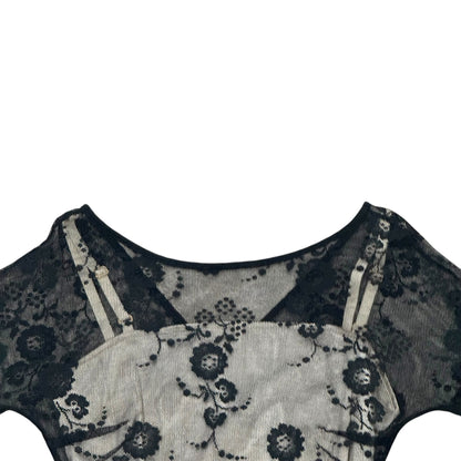DOLCE & GABBANA SHEER FLORAL LACE OVERLAY DRESS