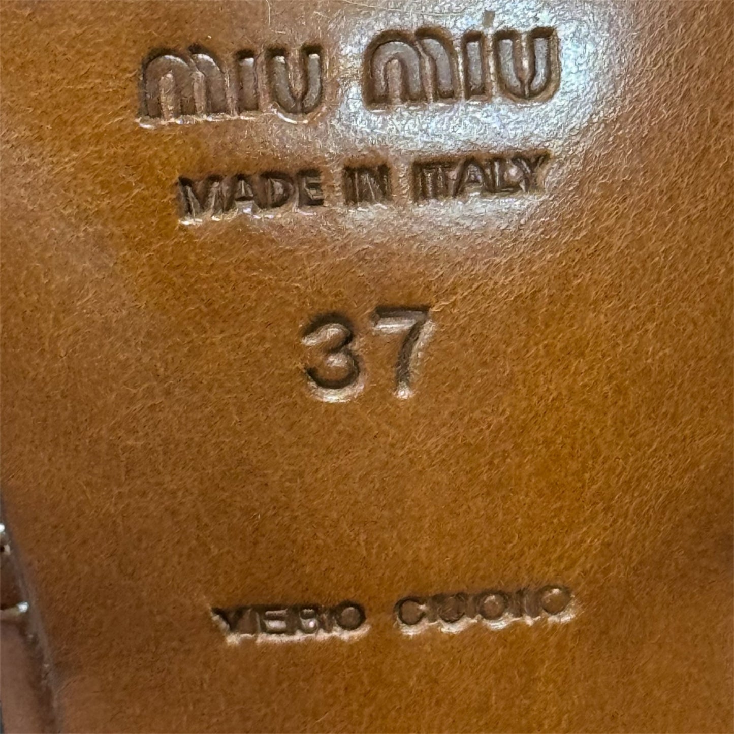 MIU MIU WOVEN BROWN SLINGBACK HEELS