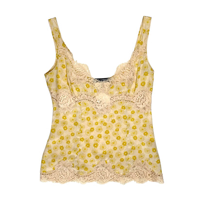 DOLCE & GABBANA YELLOW LACE TOP
