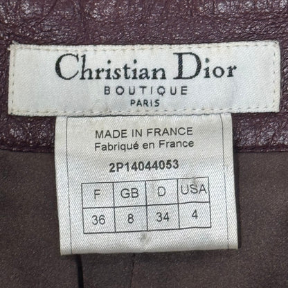 CHRISTIAN DIOR BURGUNDY LEATHER PANTS