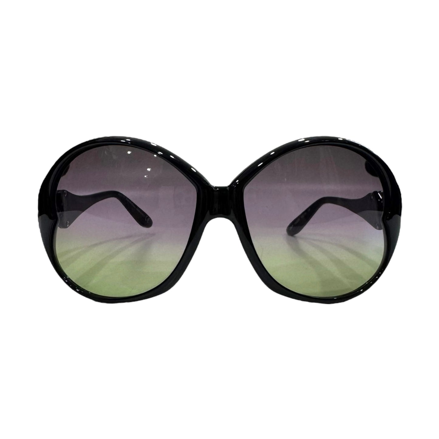 JOHN GALLIANO BLACK GREEN GRADIENT SUNGLASSES