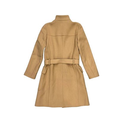 PRADA TAN WOOL BUCKLED COAT