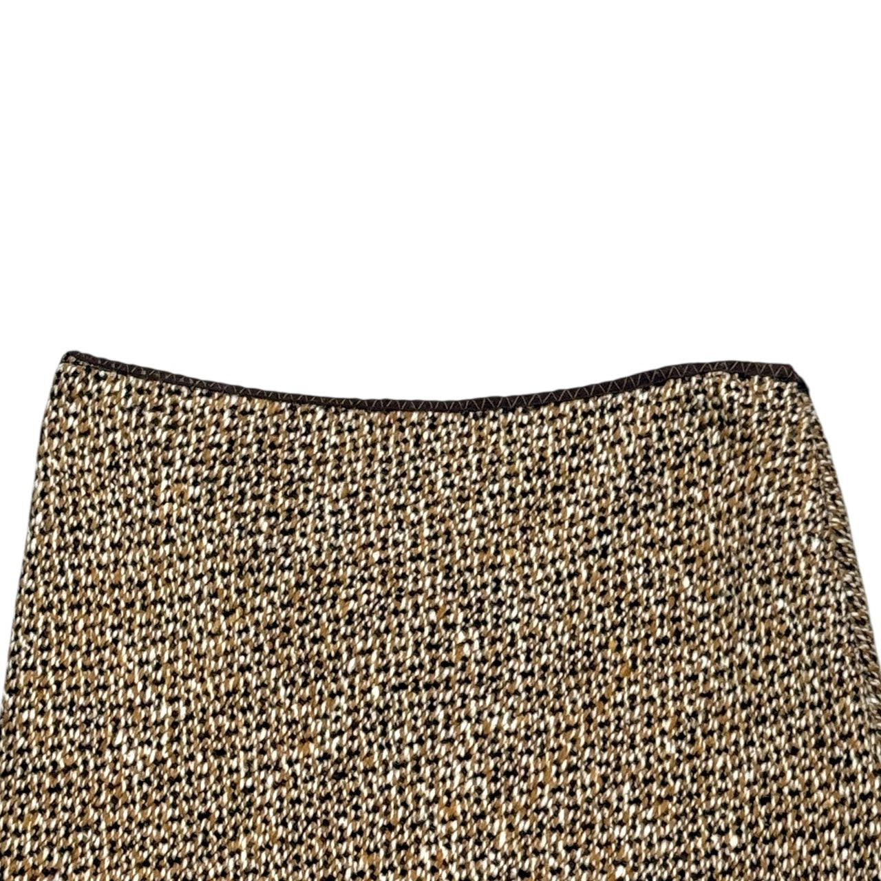 PRADA F/W2000 LVORY WOOL KNIT MIDI SKIRTS