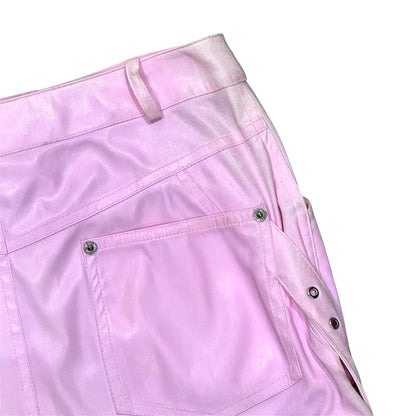 CHRISTIAN DIOR BY JOHN GALLIANO SS2003 PINK BUCKLED LEATHER SKIRT