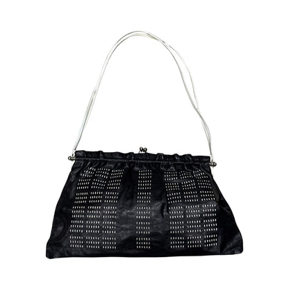 MIU MIU2000S BLACK&WHITE STITCHES SHOULDER BAG