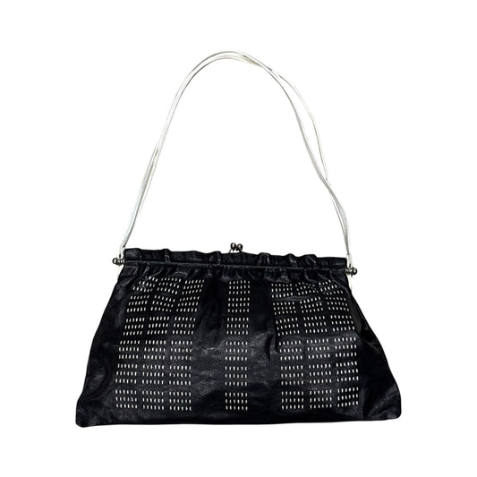 MIU MIU2000S BLACK&WHITE STITCHES SHOULDER BAG