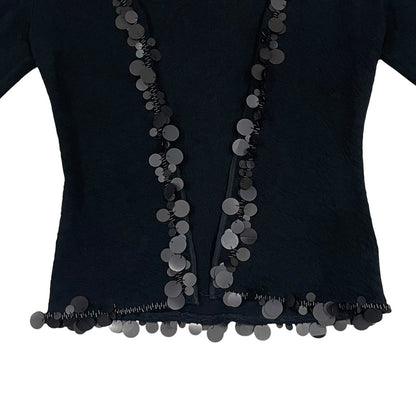 JEAN PAUL GAULTIER BLACK KNIT SEQUINS EMBELLISHMENT CARDIGAN