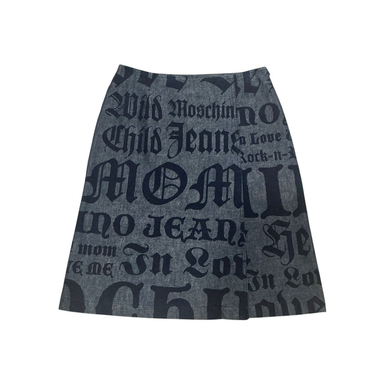 MOSCHINO DENIM MONOGRAM SKIRT