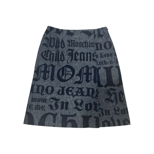 MOSCHINO DENIM MONOGRAM SKIRT