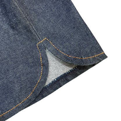 DOLCE & GABBANA LEOPARD FUR DENIM MINI SKIRT