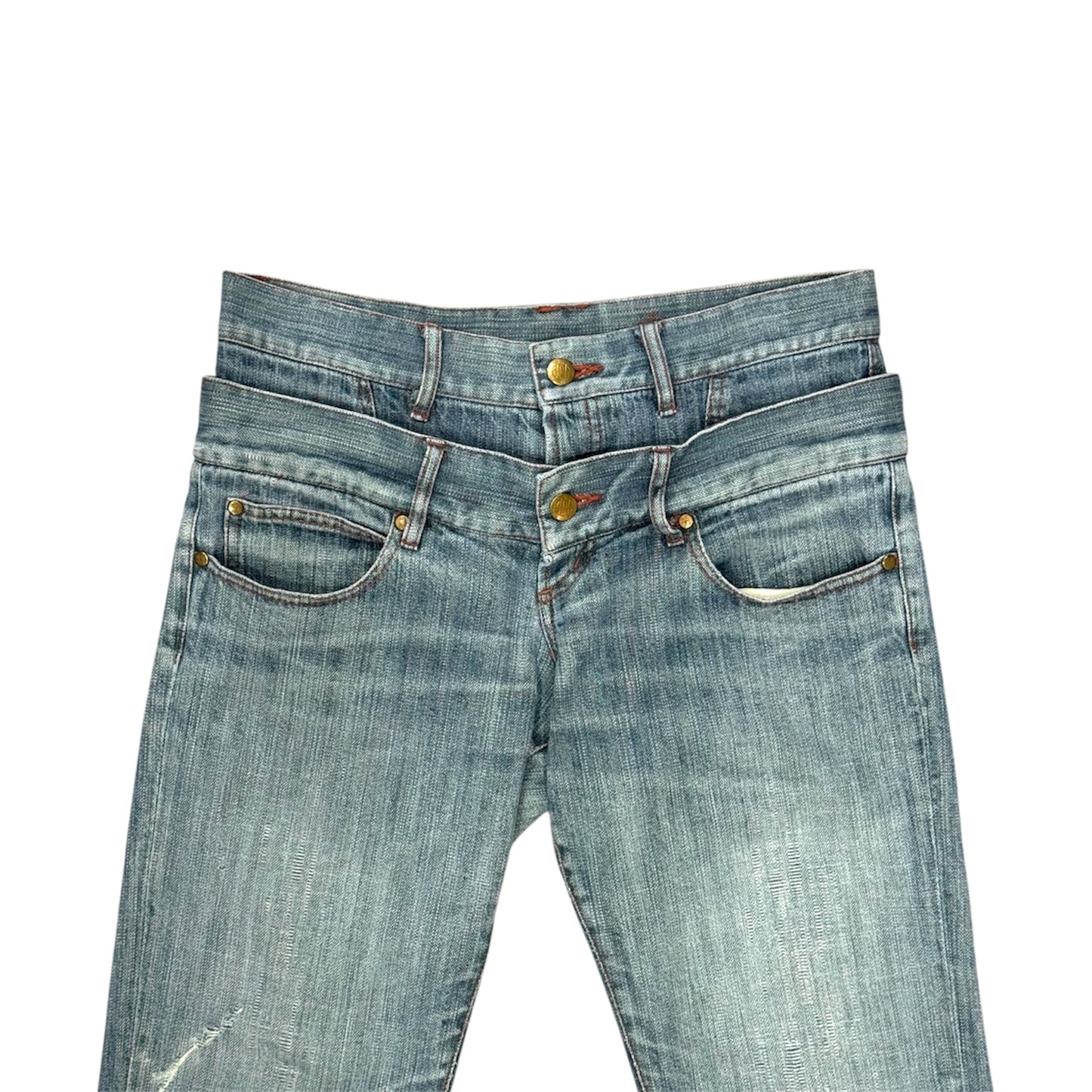 JEAN PAUL GAULTIER DOUBLE LAYERED WAISTBAND JEANS