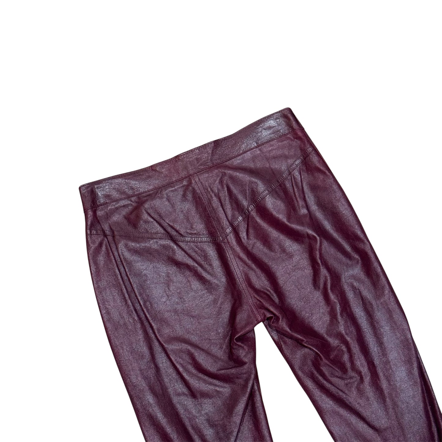 CHRISTIAN DIOR BURGUNDY LEATHER PANTS