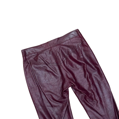 CHRISTIAN DIOR BURGUNDY LEATHER PANTS