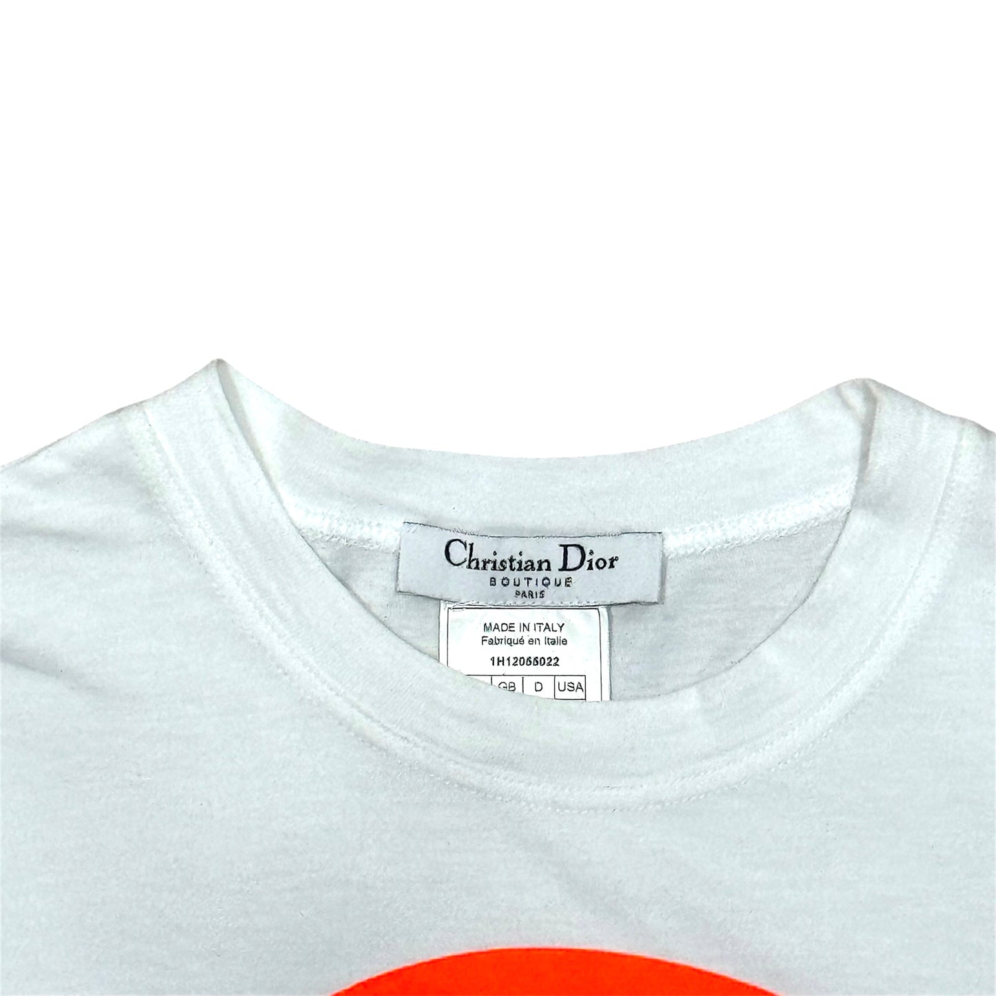 CHRISTIAN DIOR 2001 WHITE SMILEY GRAPHIC TOP