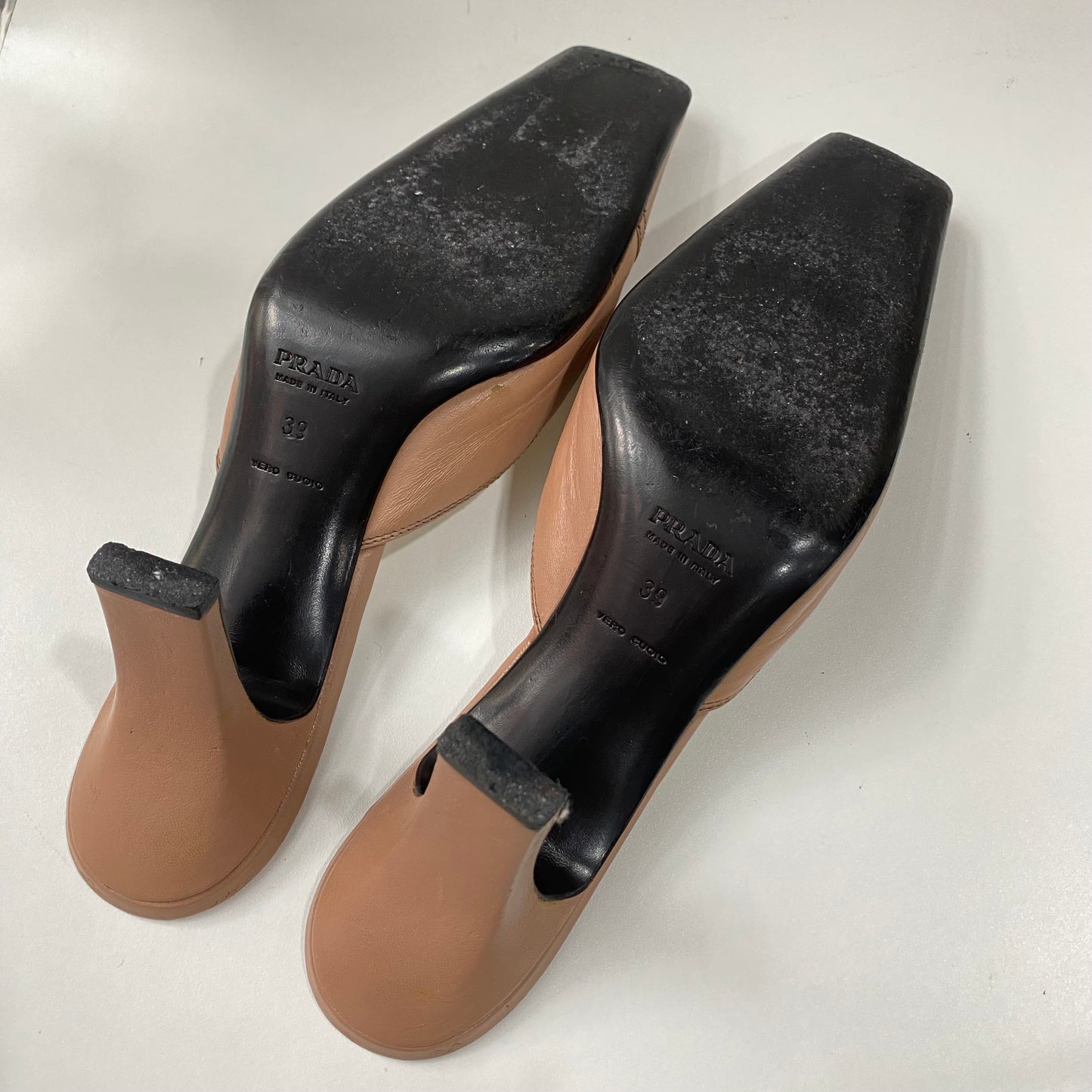 prada nude pink heels