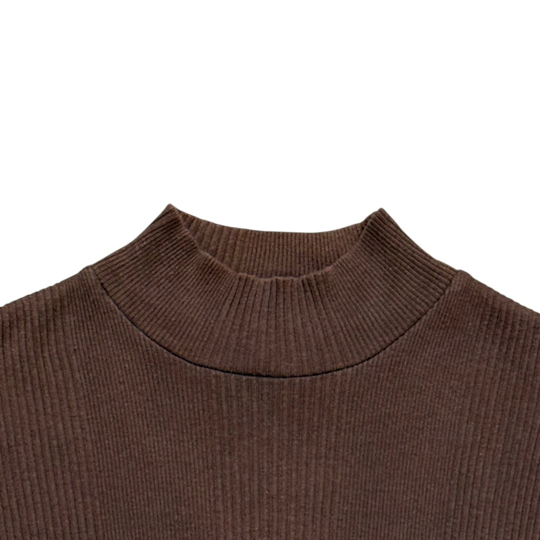 JEAN PAUL GAULTIER BROWN RIBBED KNIT BODYSUIT