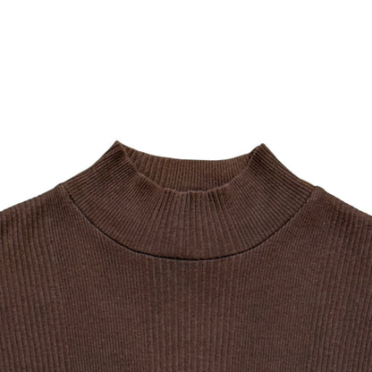 JEAN PAUL GAULTIER BROWN RIBBED KNIT BODYSUIT