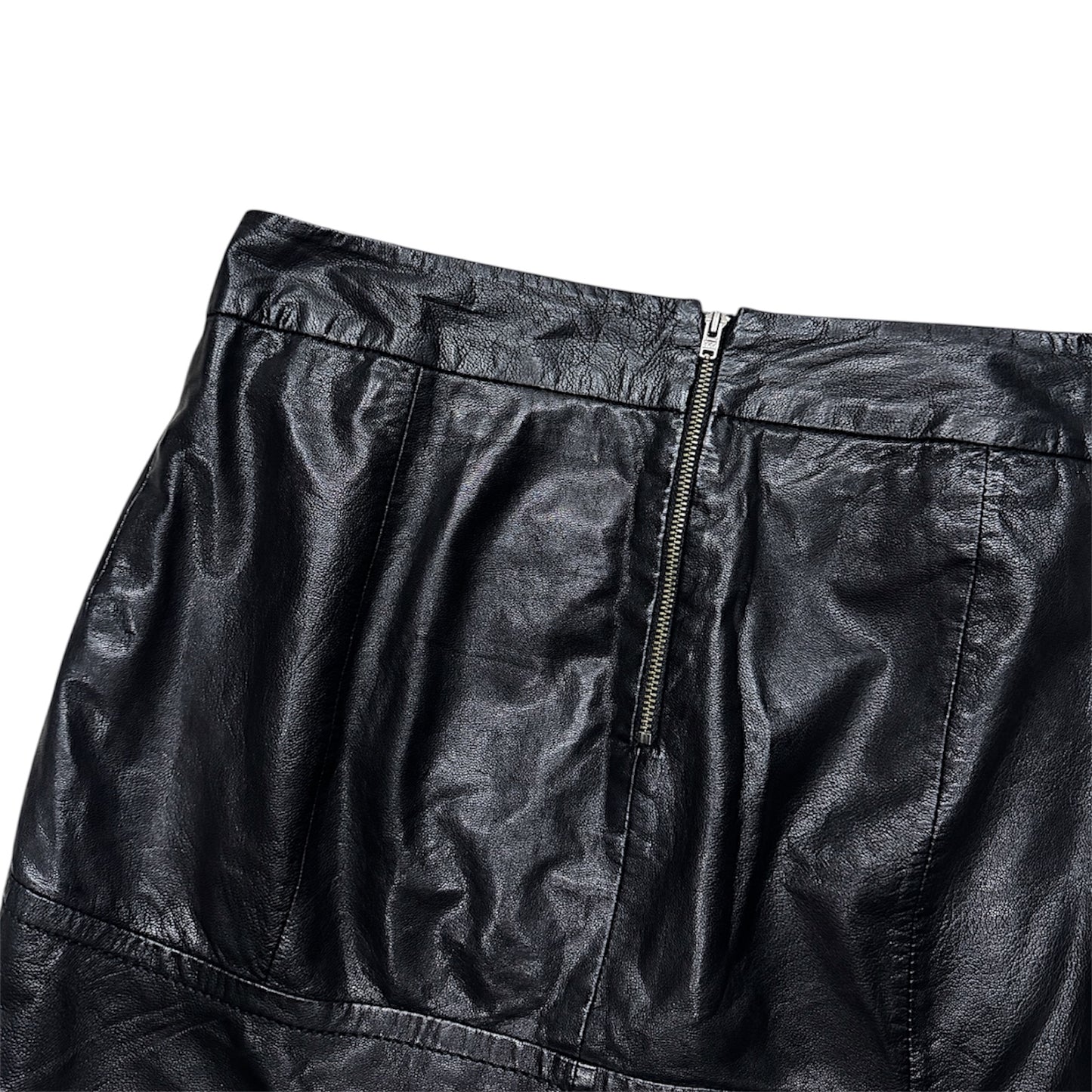 MOSCHINO BLACK LEATHER MINI SKIRT