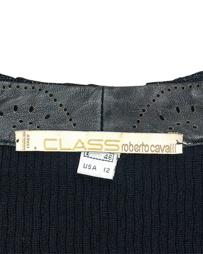 ROBERTO CAVALLI LEATHER & KNIT JACKET