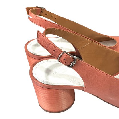 MAISON MARGIELA PINK LEATHER TABI SLINGBACK HEELS