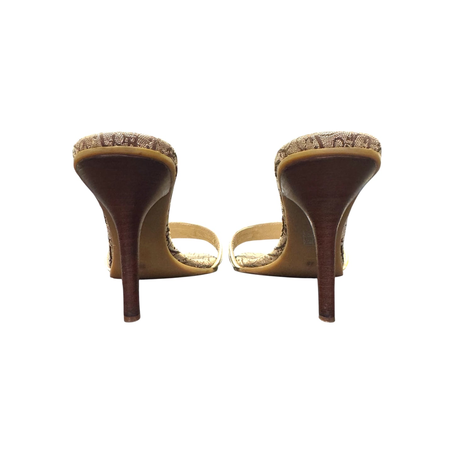 CHRISTIAN DIOR BROWN MONOGRAM MULES