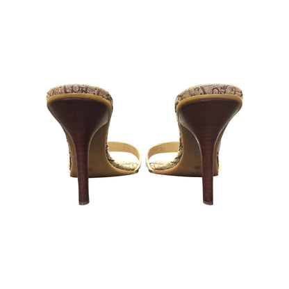 CHRISTIAN DIOR BROWN MONOGRAM MULES