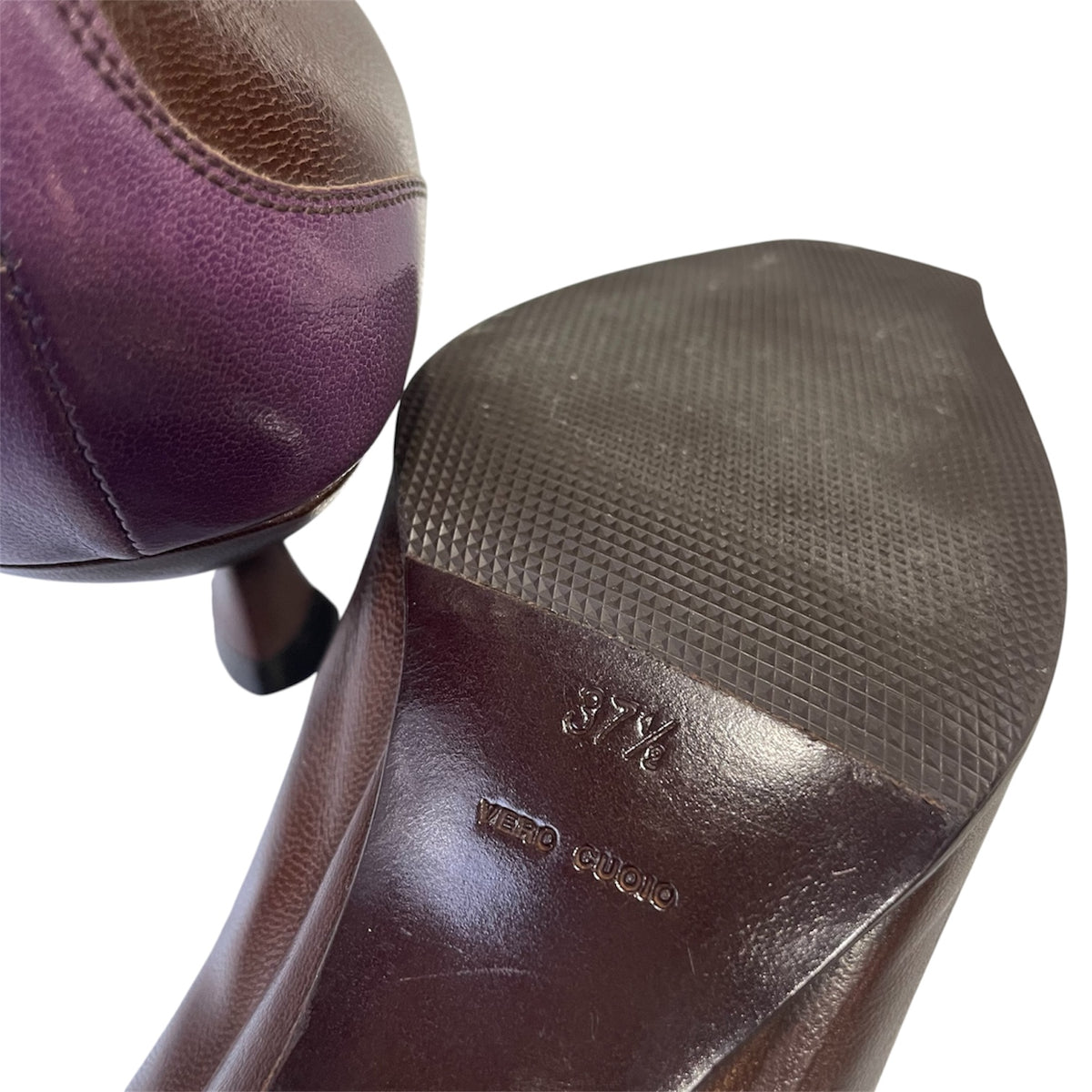 MIU MIU 90S PURPLE BROWN TWO TONE PUMPS