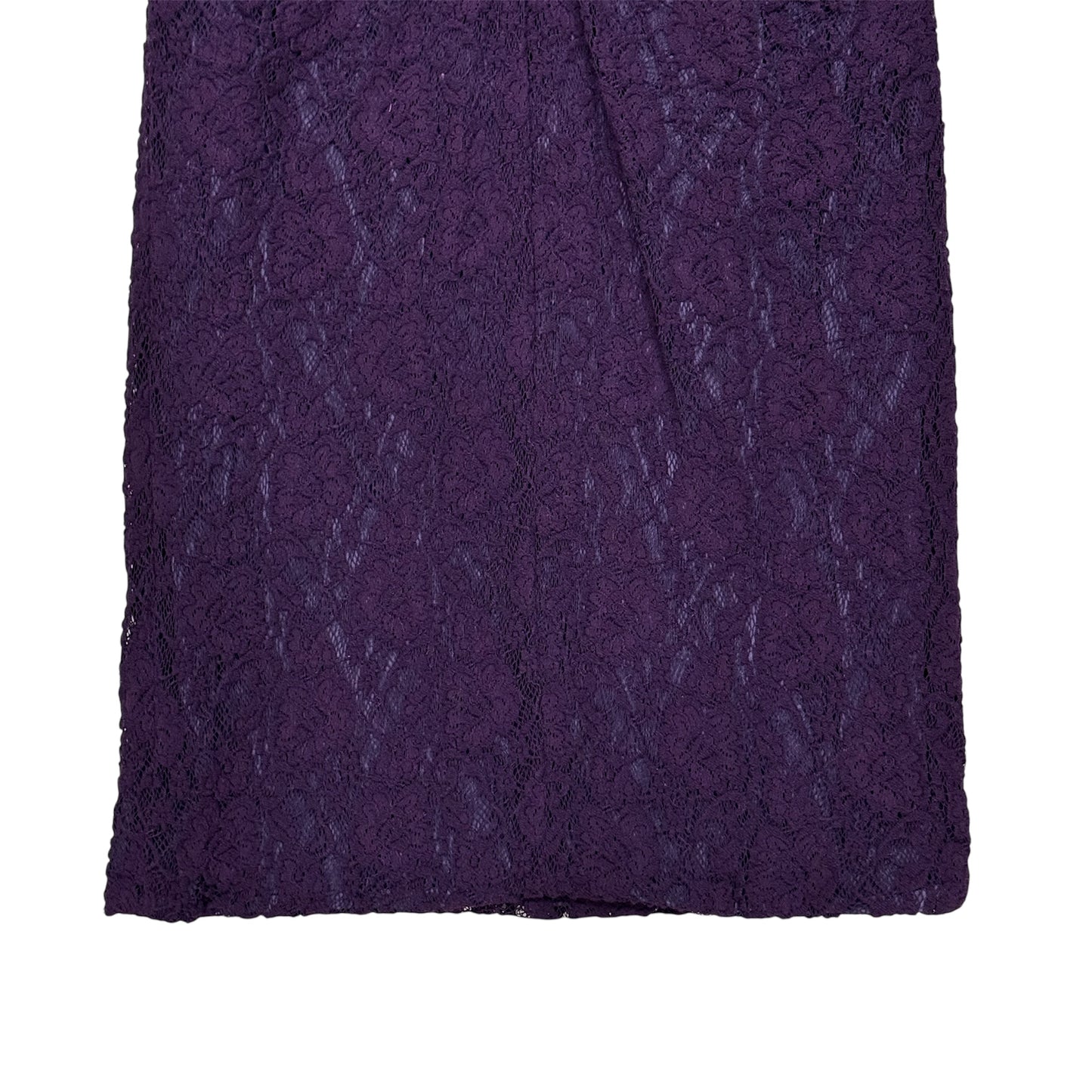 DOLCE & GABBANA RUCHED PURPLE LACE DRESS