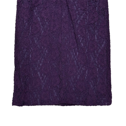 DOLCE & GABBANA RUCHED PURPLE LACE DRESS