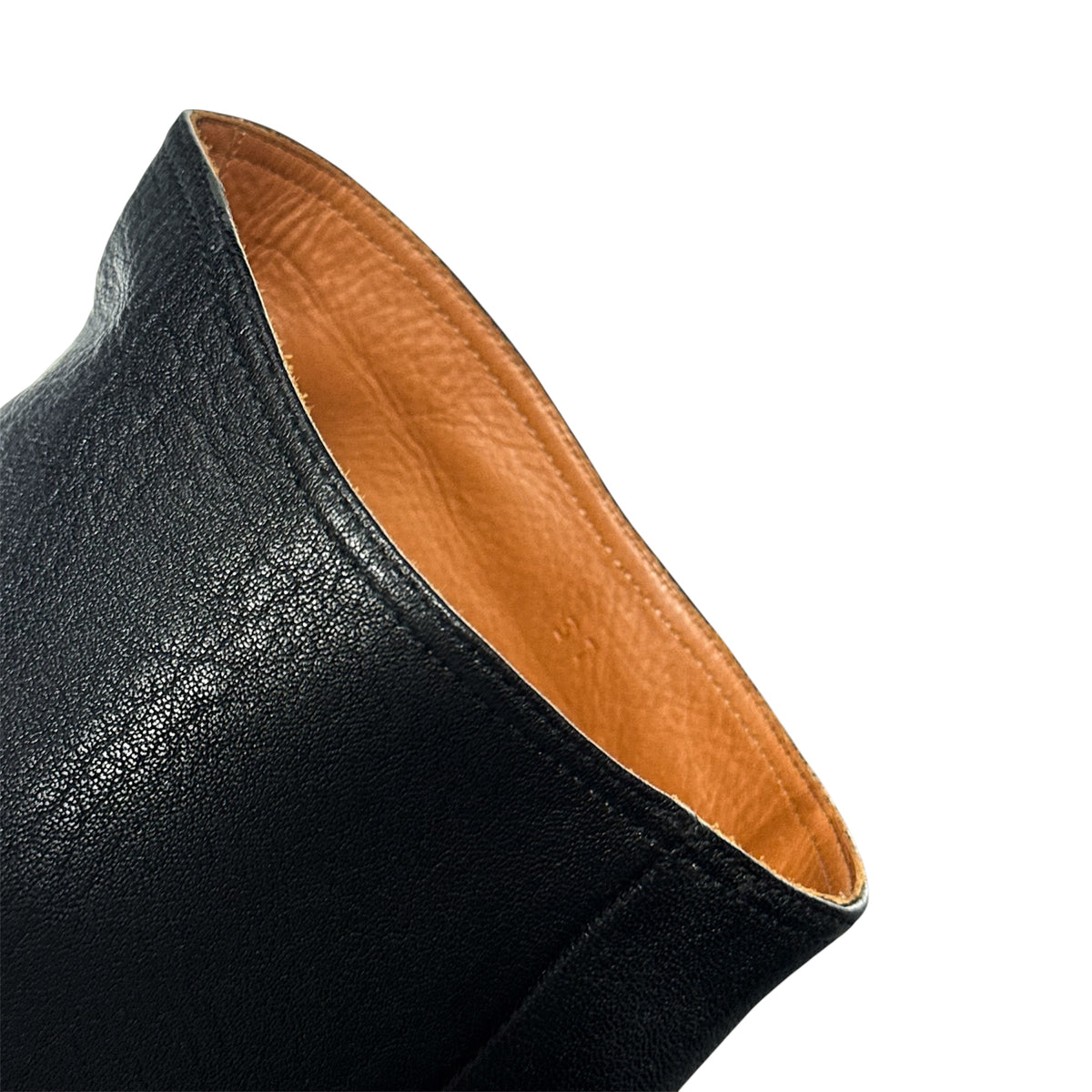 LANVIN BLACK LEATHER KNEE HIGH WEDGES BOOTS