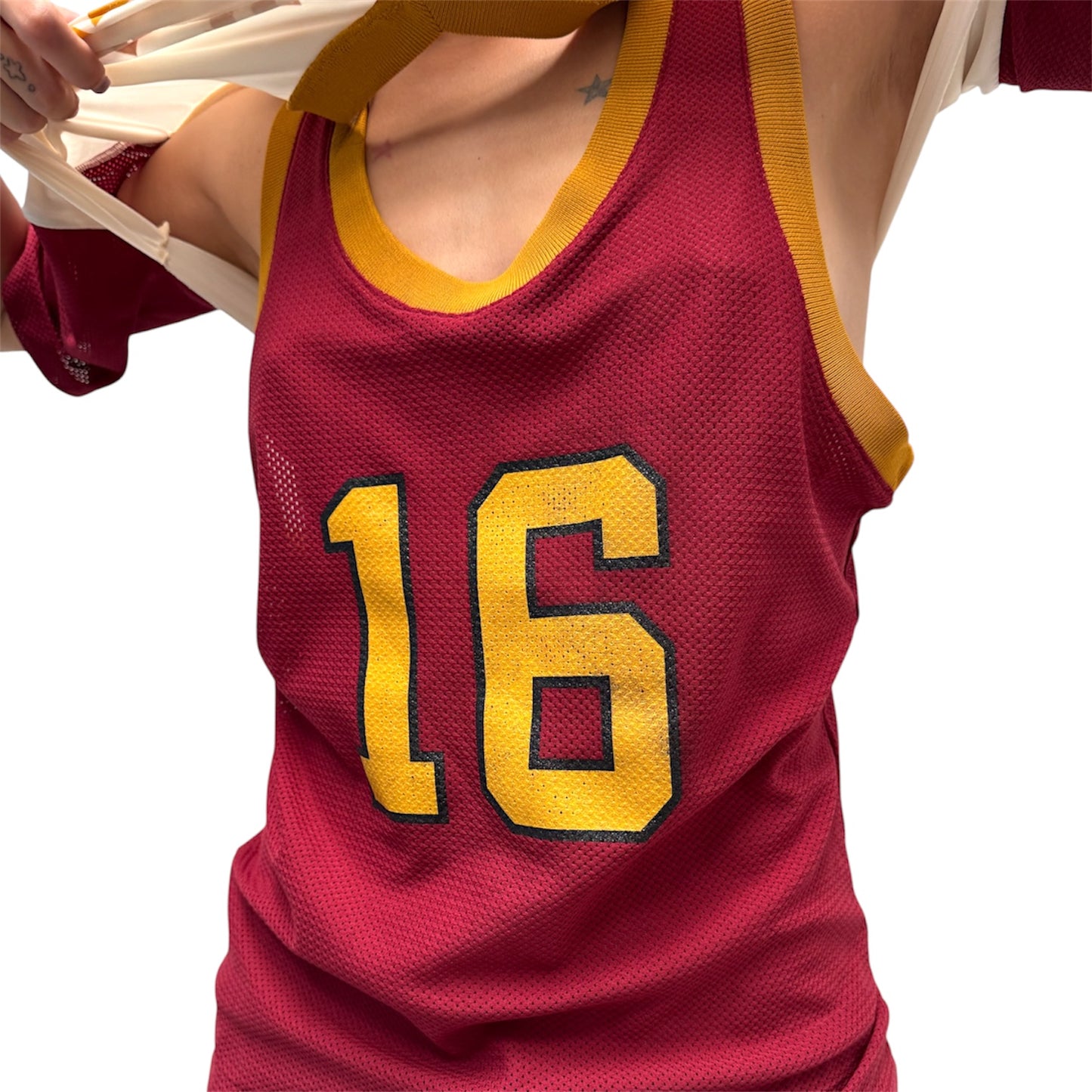 JEAN PAUL GAULTIER “16” MESH FOOTBALL JERSEY