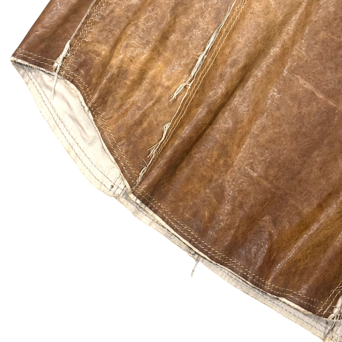 DOLCE & GABBANA BROWN LEATHER SHIRT