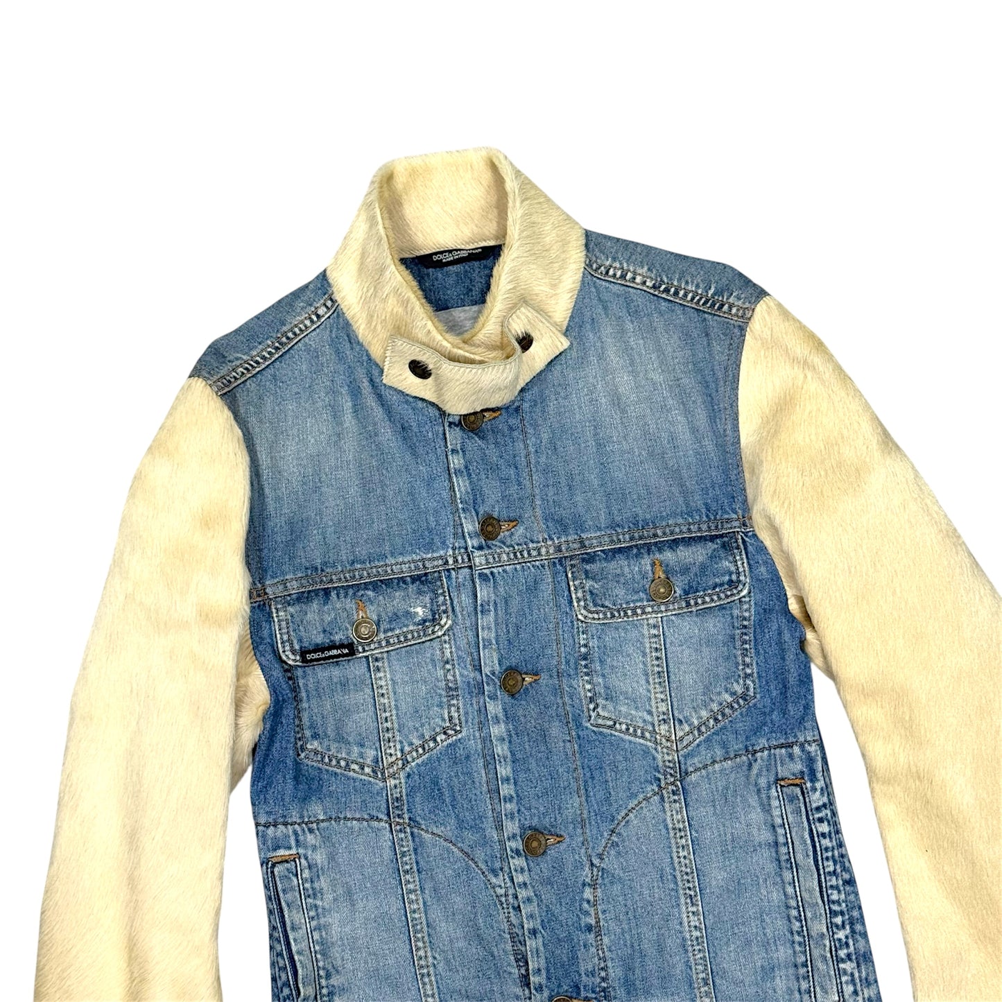 DOLCE & GABBANA FUR DENIM JACKET