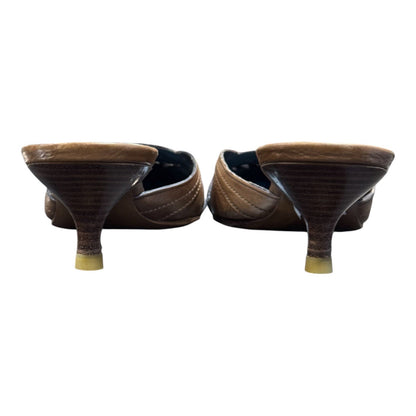 PRADA CONTRASTS LEATHER MULES