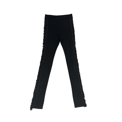 JEAN PAUL GAULTIER BLACK PLEATED LEGGINGS