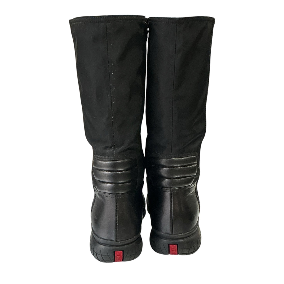 PRADA SPORTS BLACK NYLON LEATHER BOOTS