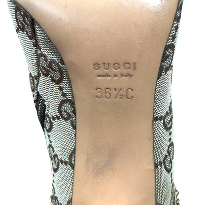 GUCCI TAN MONOGRAM BOOTS
