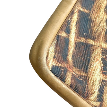 DOLCE & GABBANA STRAW PATTERN PRINTED MINI SHOULDER BAG