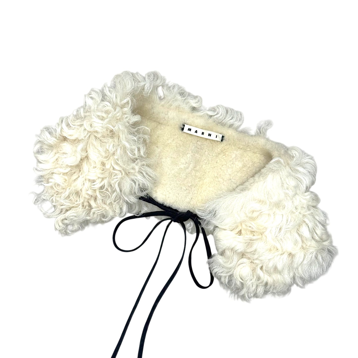 MARNI SHEARLING FUR COLLAR CAPE