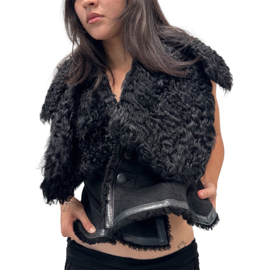 GIVENCHY BLACK SHEARLING VEST