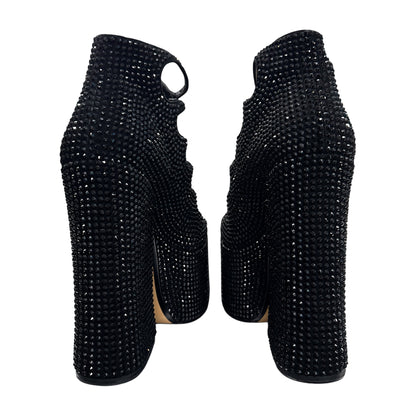 MARC JACOB KIKI BLACK RHINESTONE ANKLE BOOTS