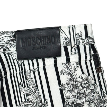 MOSCHINO BAROQUE BLACK & WHITE PANTS