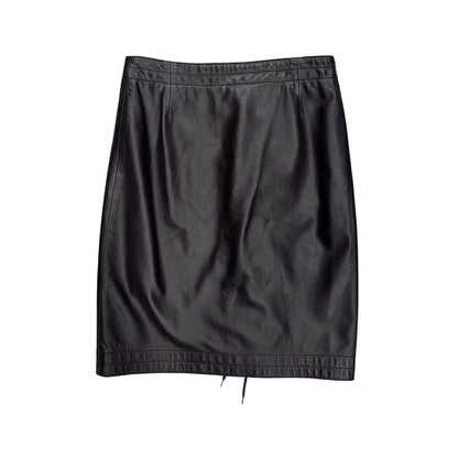 DIRK BIKKEMBERGS BROWN LACE UP LEATHER SKIRT